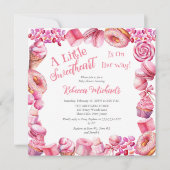 Invitation Baby shower fille de cadre de bonbons rose (Devant)