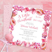 Invitation Baby shower fille de cadre de bonbons rose