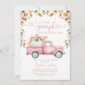 Invitation Baby shower fille de camionnette Citrouille rose (Devant)