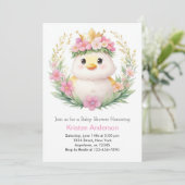 Invitation Baby shower fille de canettes et de rêves (Debout devant)