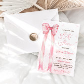 Invitation Baby shower fille de couleur rose Bow