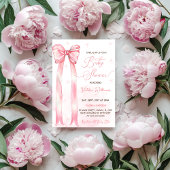 Invitation Baby shower fille de couleur rose Bow