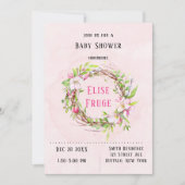 Invitation Baby shower Fille de couronnes d'arbre de fleurs d (Devant)