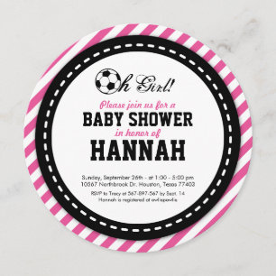 Invitation Baby shower fille de football