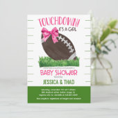 Invitation Baby shower fille de football (Debout devant)