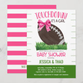 Invitation Baby shower fille de football (Devant / Derrière)