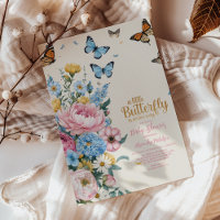 Baby shower fille de jardin rose papillon
