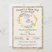 Invitation Baby Shower Fille de la Chèvre de Ferme (Devant)
