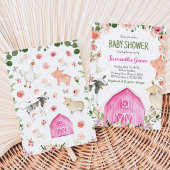 Invitation Baby Shower Fille de la Ferme
