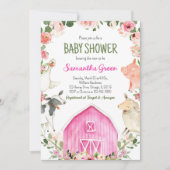 Invitation Baby Shower Fille de la Ferme (Devant)