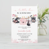 Invitation Baby shower fille de la ligne de vêtements Hallowe (Debout devant)