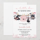 Invitation Baby shower fille de la ligne de vêtements Hallowe (Devant / Derrière)