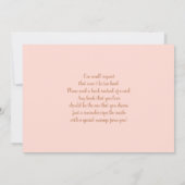 Invitation Baby shower fille de l'ours en peluche (Dos)