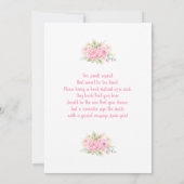 Invitation Baby shower fille de l'ours en peluche (Dos)