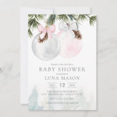 Invitation Baby shower Fille de Noël (Devant)