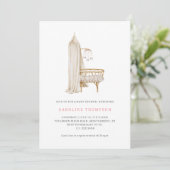Invitation Baby Shower Fille de Nursery Boho (Debout devant)