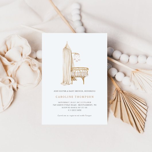Invitation Baby Shower Fille de Nursery Boho