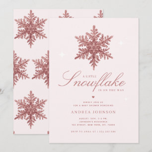 Invitation Baby shower fille de Parties scintillant rose peti