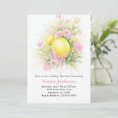 Invitation Baby shower Fille de prairie de fleurs d'agrumes (Debout devant)