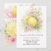 Invitation Baby shower Fille de prairie de fleurs d'agrumes (Devant / Derrière)