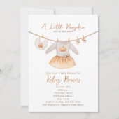 Invitation Baby shower fille de robe de chute petit Citrouill (Devant)