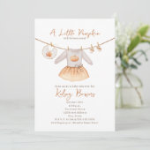 Invitation Baby shower fille de robe de chute petit Citrouill (Debout devant)