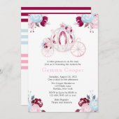 Invitation Baby shower fille de transport rose et argent Part (Devant / Derrière)