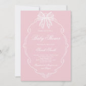 Invitation Baby Shower Fille Dentelle (Devant)