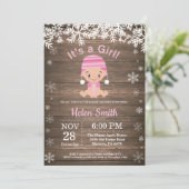 Invitation Baby shower Fille d'hiver (Debout devant)