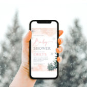Invitation Baby shower fille d'hiver