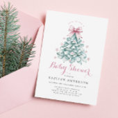Invitation Baby shower Fille d'hiver Noël