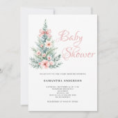 Invitation Baby shower Fille d'hiver Noël (Devant)