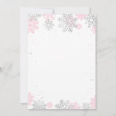 Invitation Baby shower Fille D'Hiver Rose Et Argent (Dos)