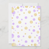 Invitation Baby shower fille - Dots d'or violet (Dos)