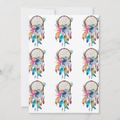 Invitation Baby shower fille Dreamcatcher blanc et rose (Dos)