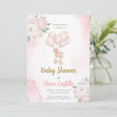Invitation Baby shower fille en espagnol (Debout devant)
