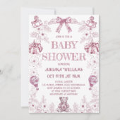 Invitation Baby shower Fille en laiton rose (Devant)
