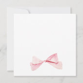 Invitation Baby shower fille en ruban rose pâle Aquarelle Bow (Dos)