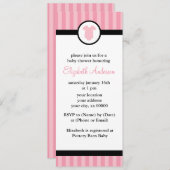 Invitation Baby shower fille en tenue rose (Devant / Derrière)