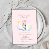 Invitation Baby shower Fille Fantôme Petit Boo Rose
