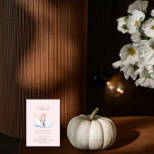 Invitation Baby shower Fille Fantôme Petit Boo Rose