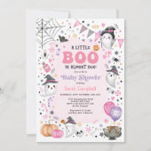 Invitation Baby shower Fille Fantôme Rose d'Halloween mignon (Devant)