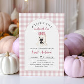 Invitation Baby shower Fille Fantôme rose En vichy Halloween