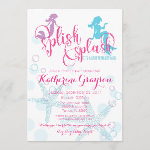Invitation Baby shower fille fille fille mère