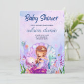Invitation Baby shower fille fille fille mère (Debout devant)