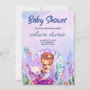 Invitation Baby shower fille fille fille mère