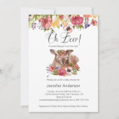Invitation Baby shower Fille Fille Rose Oh Deer (Devant)