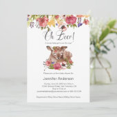 Invitation Baby shower Fille Fille Rose Oh Deer (Debout devant)