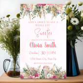 Invitation Baby Shower Fille Fleur de Pampas Bohème Rose