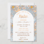 Invitation Baby shower fille Fleur sauvage Boho (Devant)
